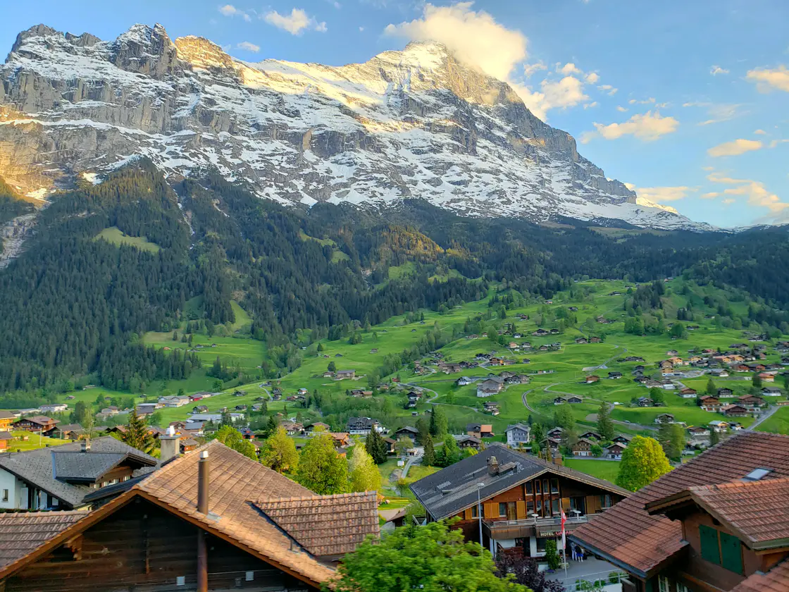 Grindelwald village with the Eiger in summer
