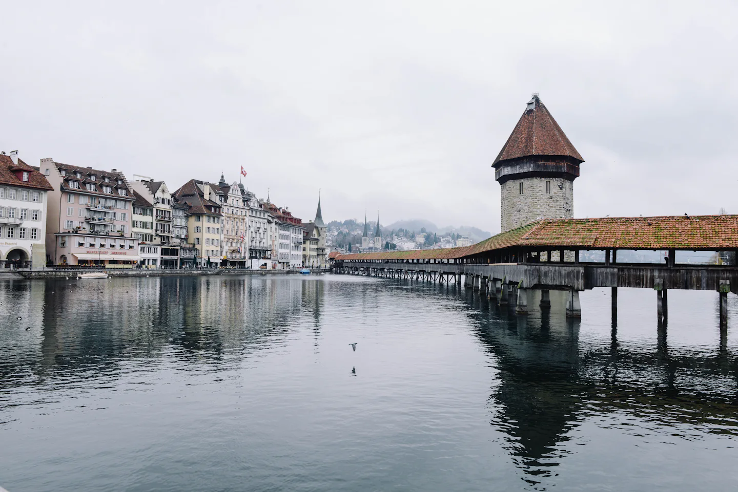 Chapel Bridge and water tower in Lucerne