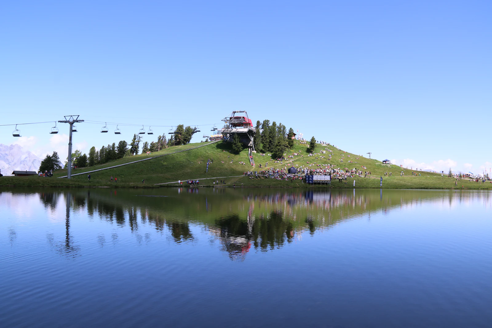 Mountain lake above Nendaz in the Valais Alps
